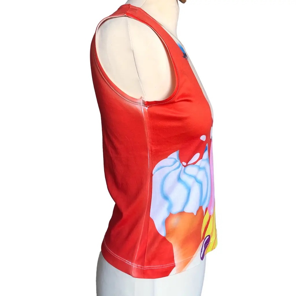 Miss Sixty Vintage Colorful Tongue and ice cream Graphic Sleeveless Top - Picture 4 of 8